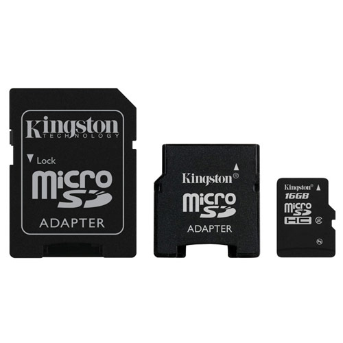 Kingston Technology 16GB microSDHC w/2 Adapters