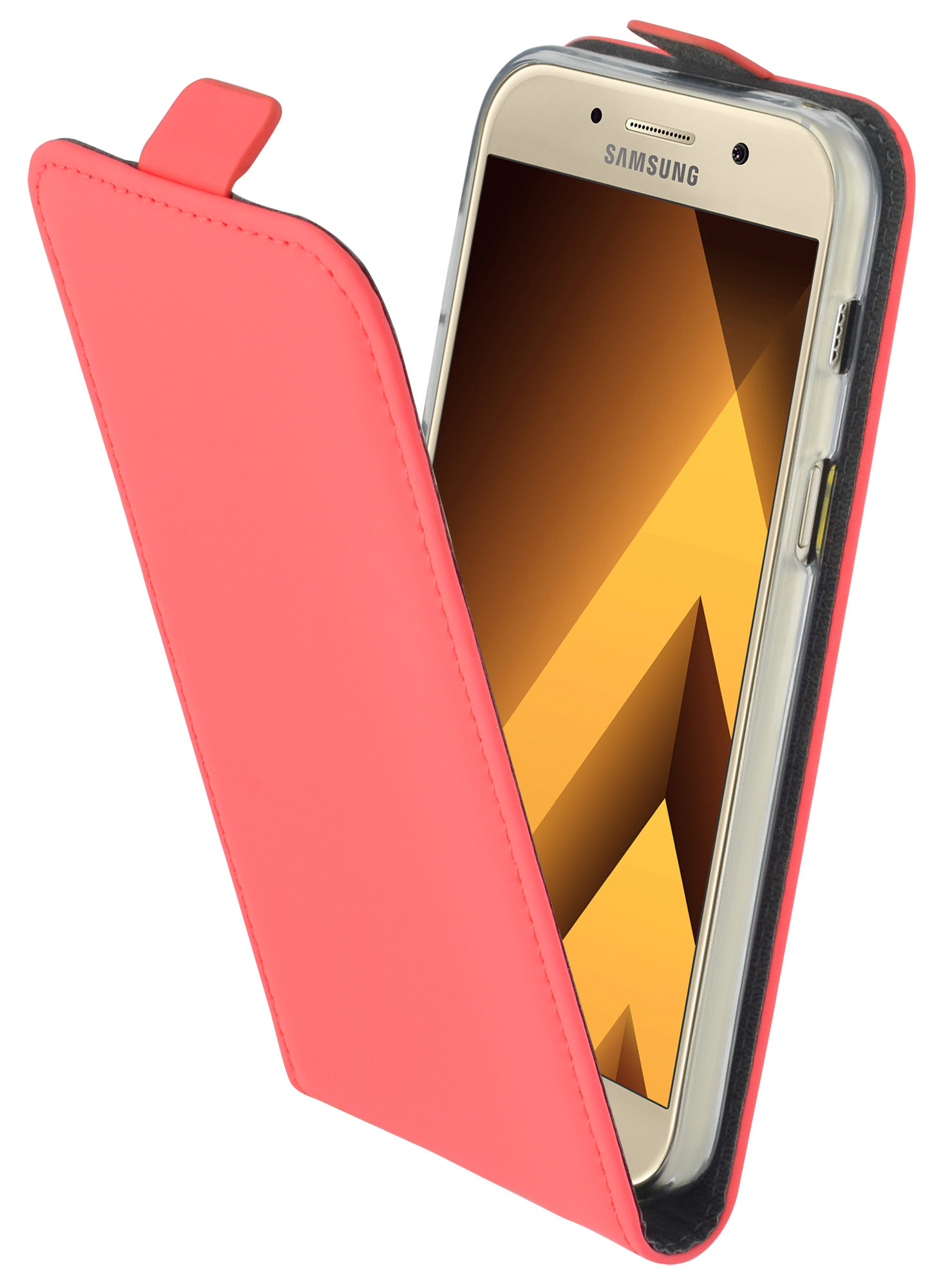 Mobiparts Premium Flip TPU Case Samsung Galaxy A3 (2017) Peach Pink