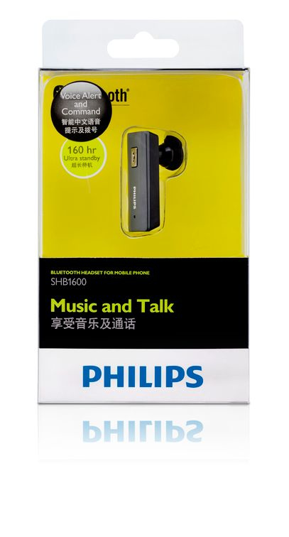 Philips SHB1600/93 headphones/headset Wireless Ear-hook, In-ear Bluetooth Black, Silver – image 2
