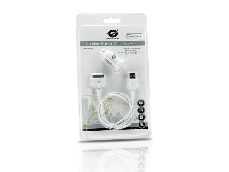 Conceptronic Car Tablet Charger 2A for Apple – image 5