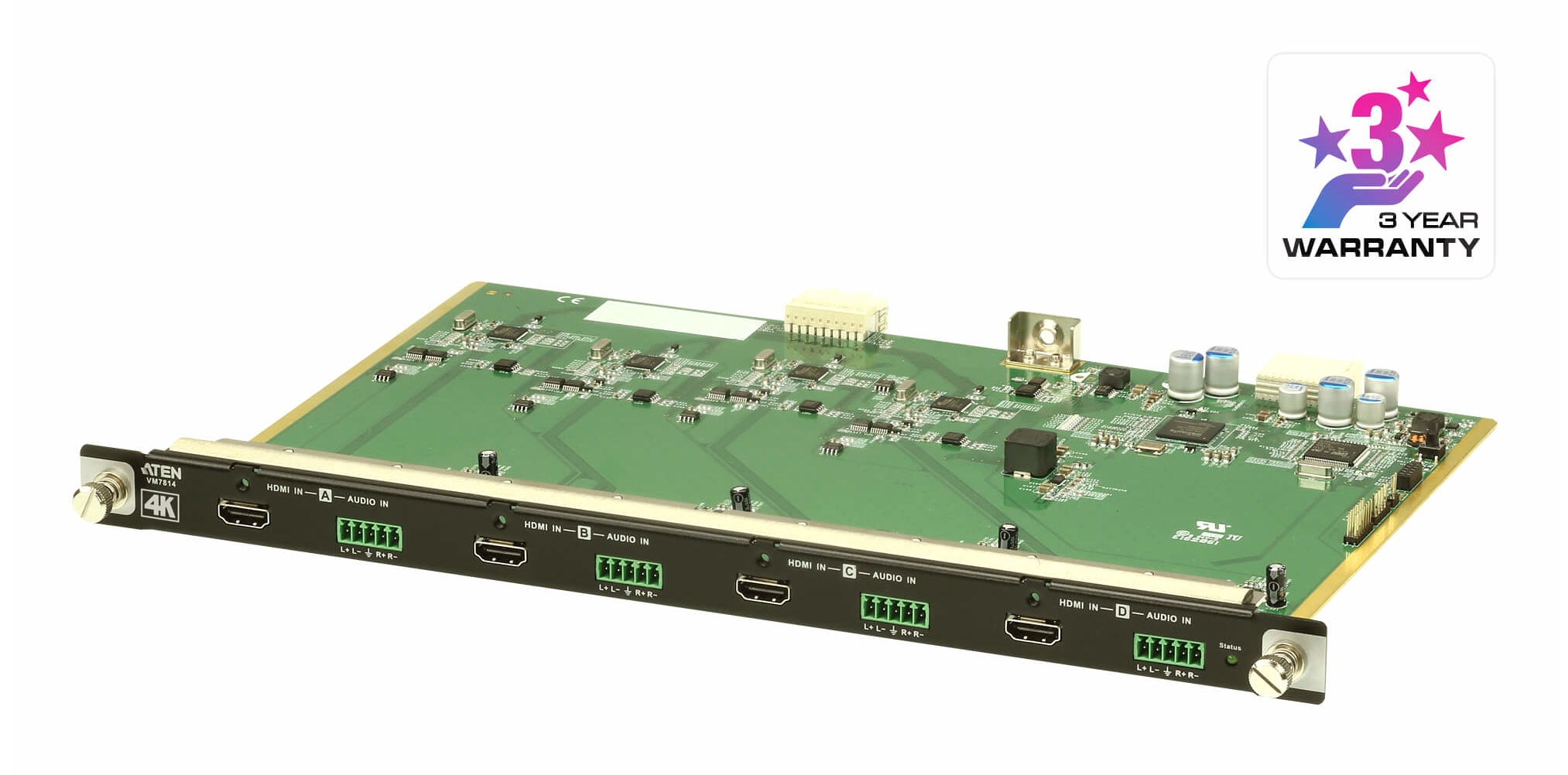 ATEN VanCryst VM7814 4K HDMI Input Board - Expansion module - HDMI x 4 - for VanCryst VM1600A, VM3200, VM3250
