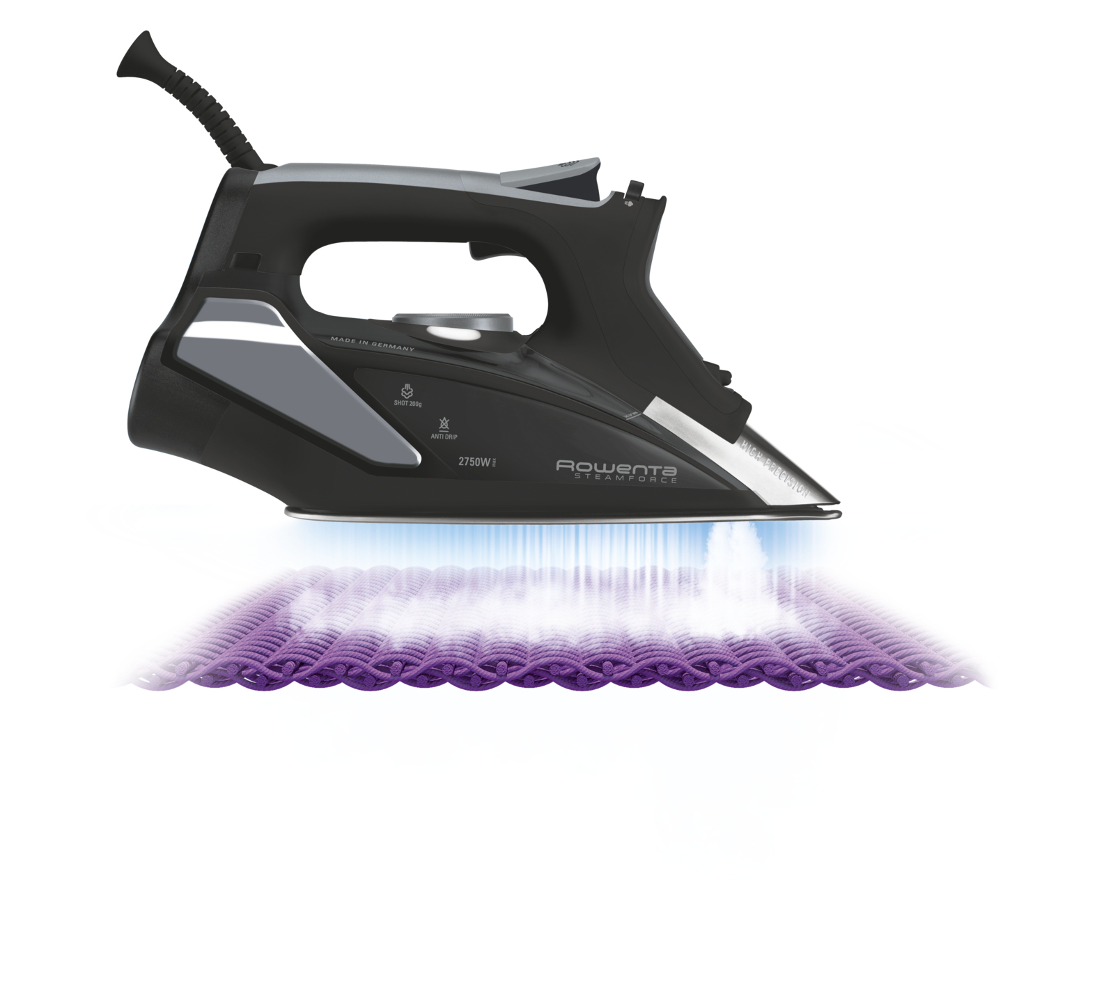 Rowenta DW9215 Dry & Steam iron Microsteam 400 Laser soleplate – image 3