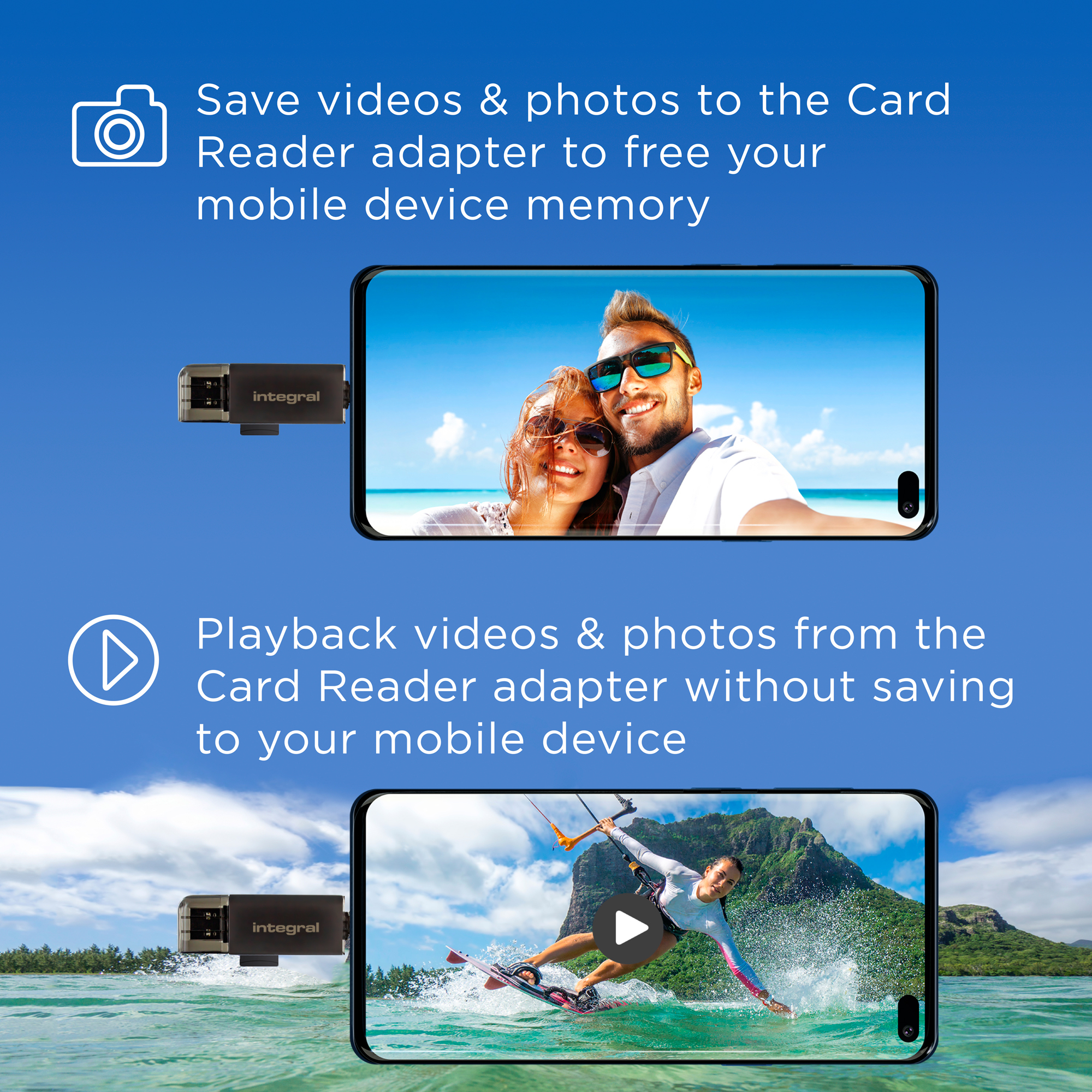 Integral USB 3.0 CARD READER TYPE A & TYPE C DUAL SLOT SD MICRO SD A2 ETAIL – image 3