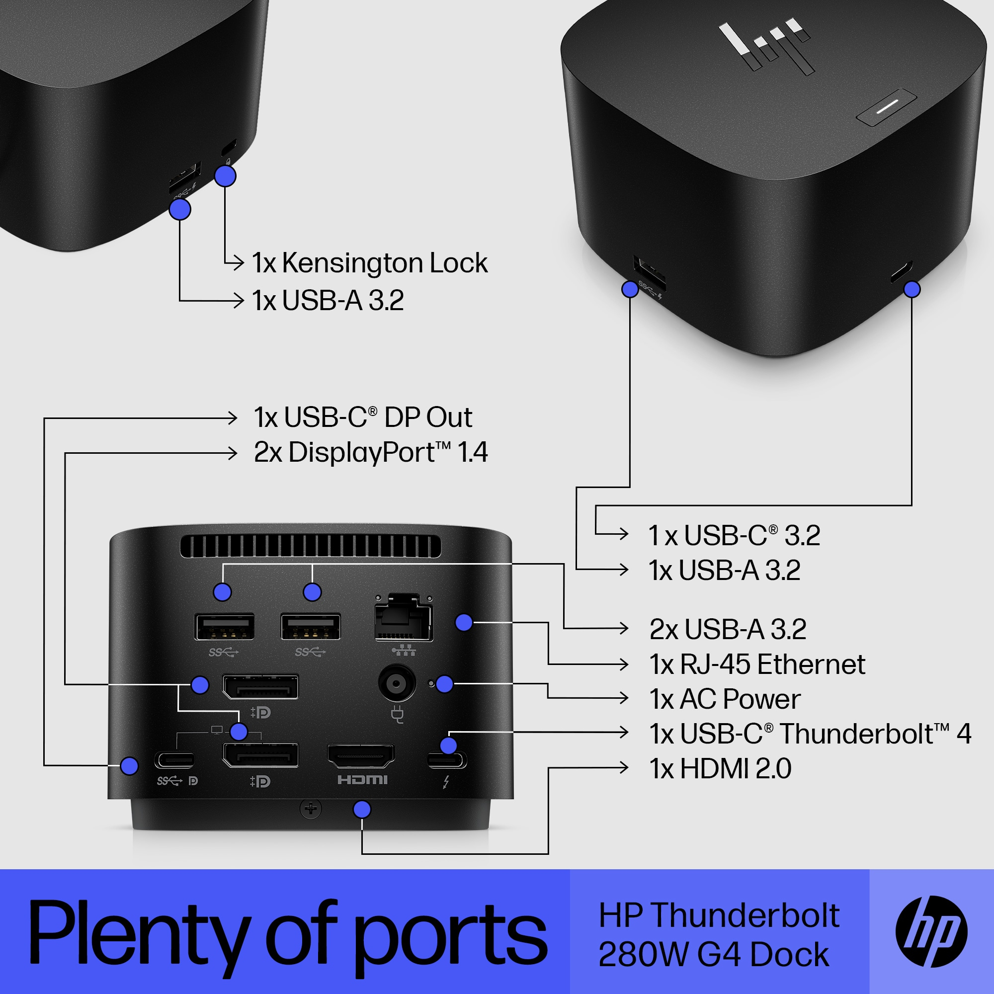 HP Thunderbolt Dock 280W G4 w/Combo Cable – image 9