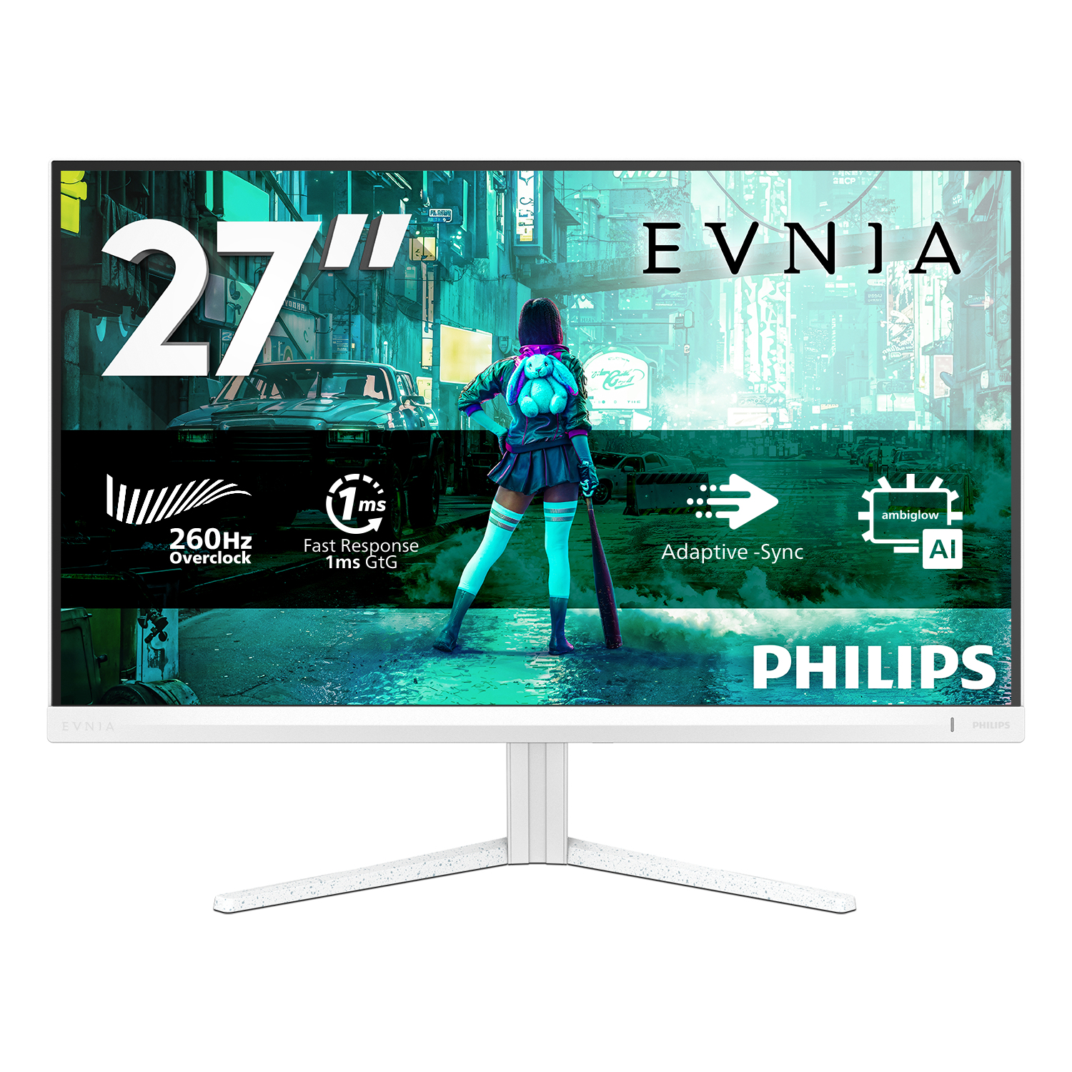 Monitor gaming - Philips Evnia 27M2N3201PL/00, 27 " Full-HD, 240 Hz, 1 ms, IPS, Inclinable, Blanco