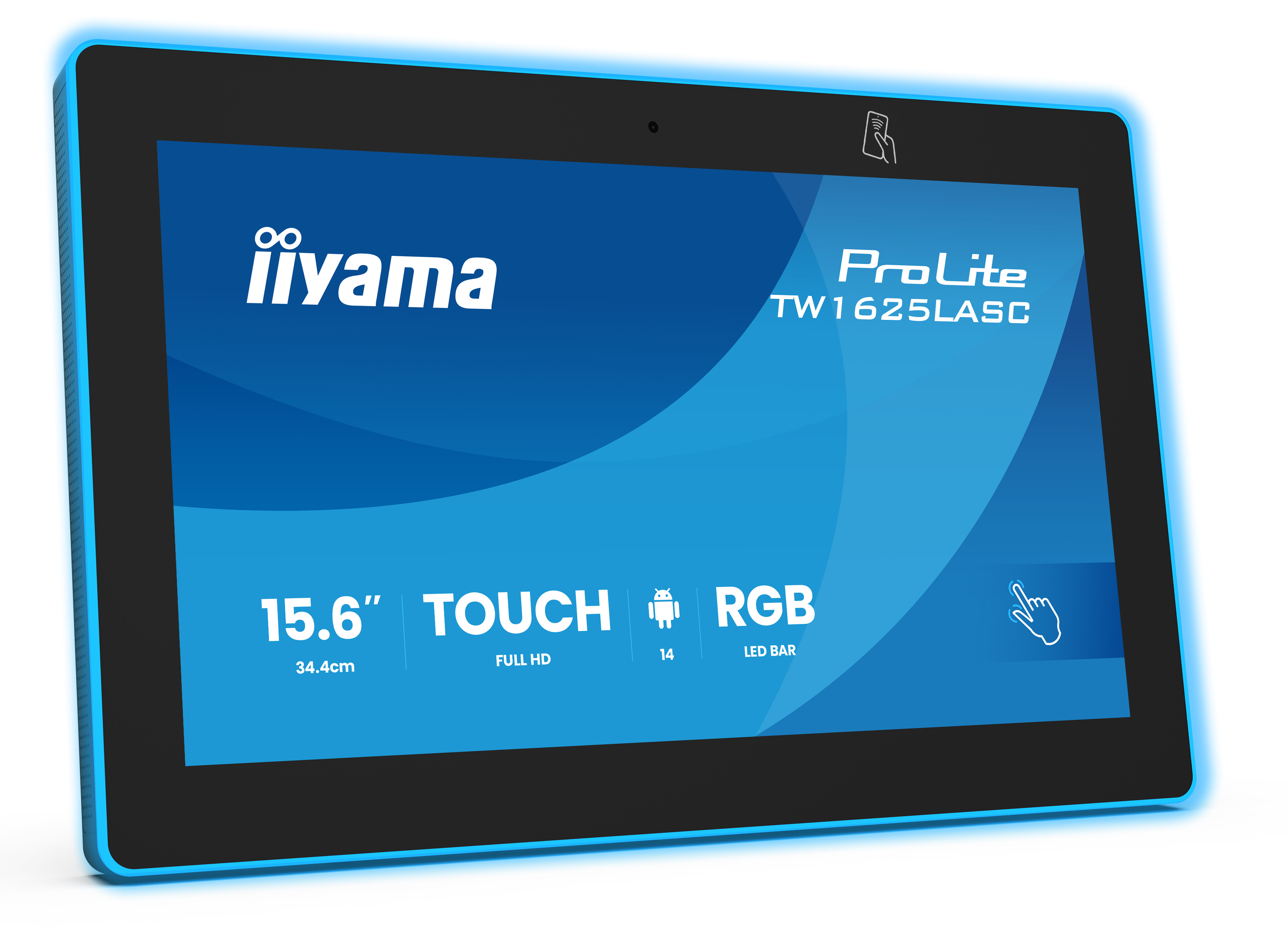 iiyama ProLite TW1625LASC-B3PNR - Android PC - touch panel PC 1 RK3576 - RAM 4 GB - SSD - eMMC 32 GB - Cortex-A72 + A53 - IEEE 802.11ax (Wi-Fi 6), Bluetooth 5.3, NFC, Gigabit Ethernet - Android 14 - monitor: LED 15.6" 1920 x 1080 (Full HD) touchscreen - black, matte
