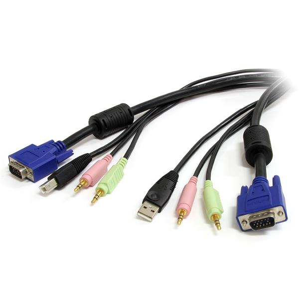 StarTech.com Câble pour switch KVM VGA avec USB, audio stéréo et microphone...