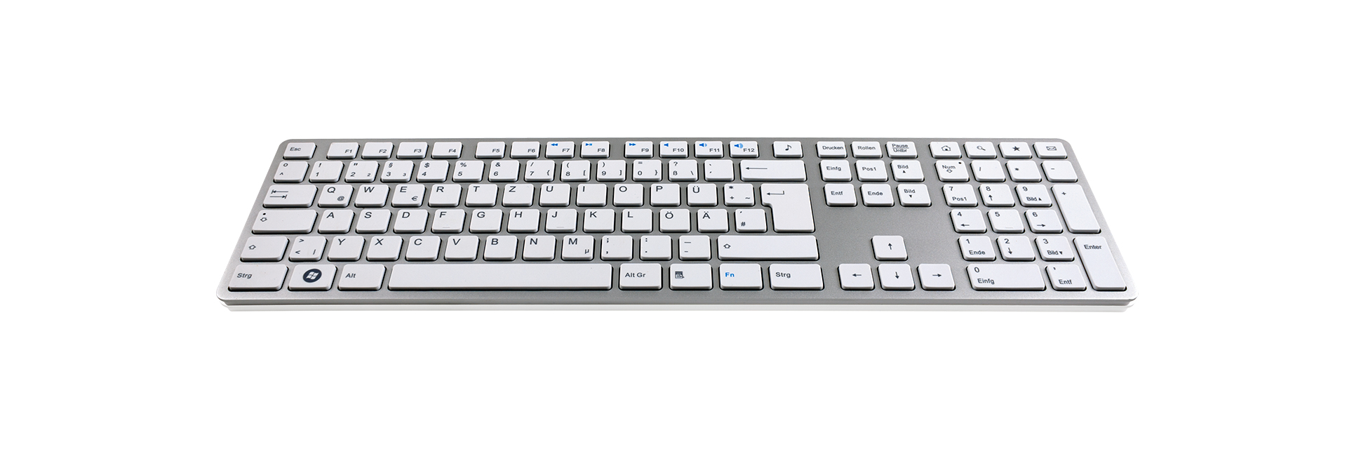 KeySonic KSK-8021U keyboard Universal USB German Silver, White – image 1