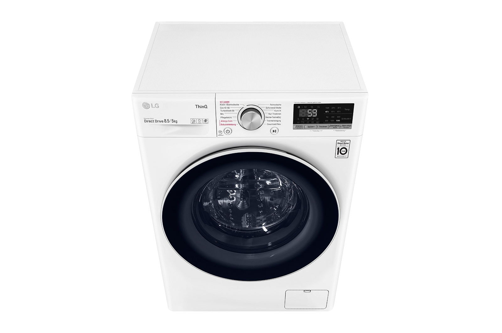 LG V5WD85slim washer dryer Freestanding Front-load Silver, White – image 9