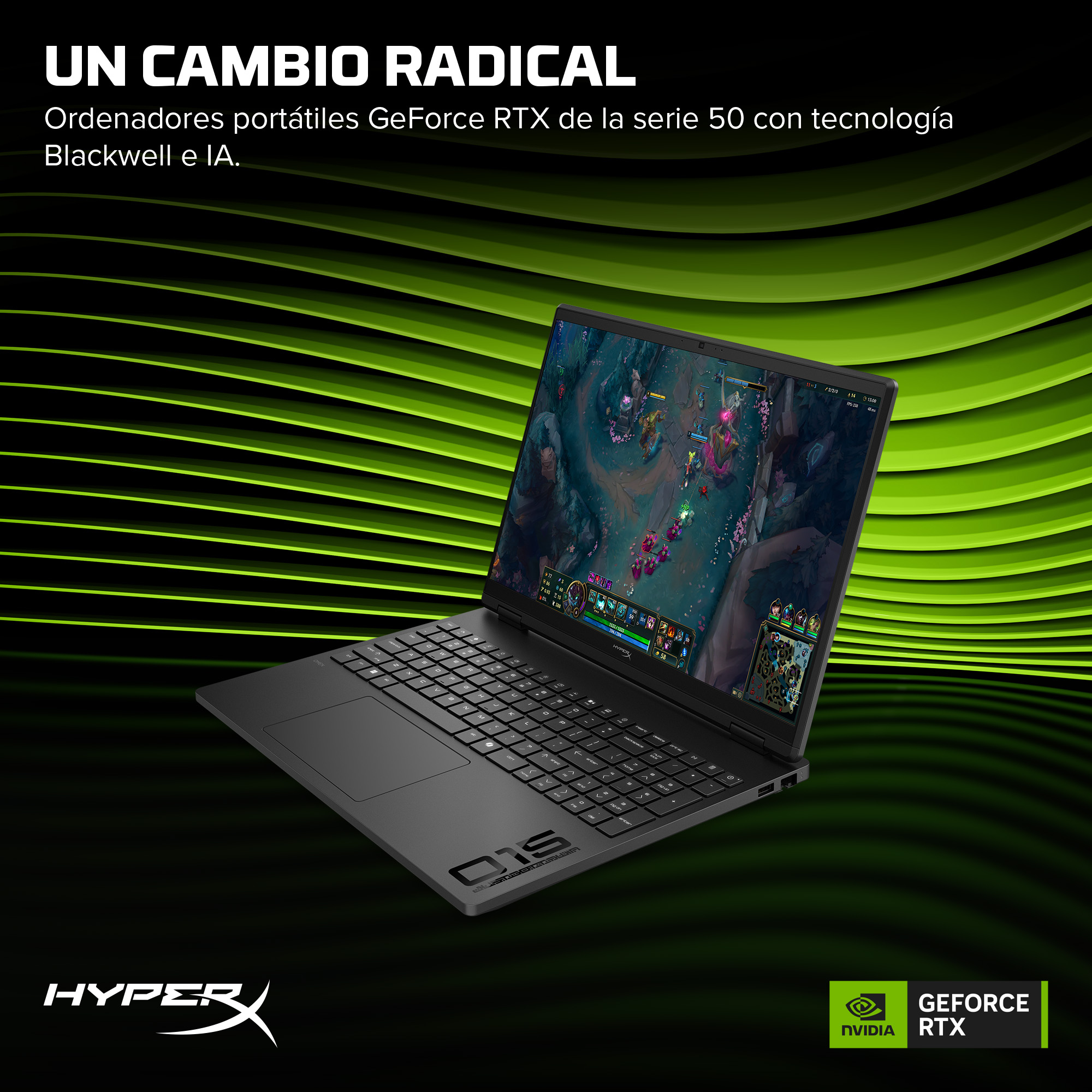 HP - Portátil Gaming HyperX OMEN 15-gb0002ns, Ryzen 7-260, 24GB, 1TB SSD, Nvidia GeForce RTX 5060 8GB, 15,3', W11, Sin cargador. - imagen 9