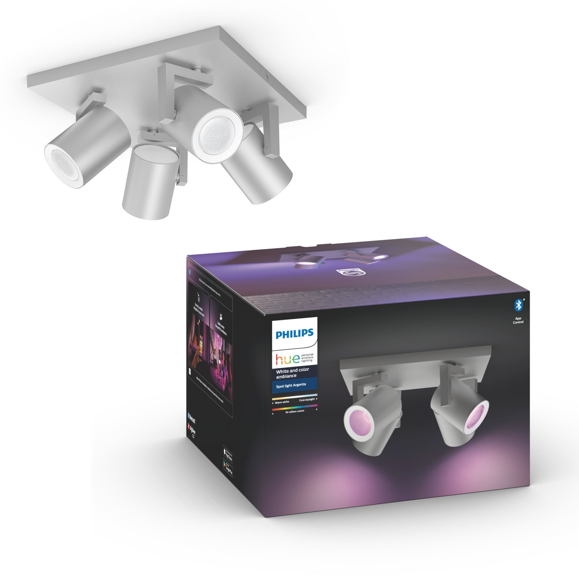 Philips by Signify Philips Hue White and colour ambience Argenta quadruple spotlight – image 7