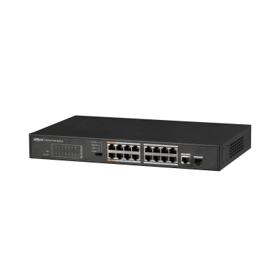 Dahua Technology PFS3117-16ET-135 network switch Unmanaged L2 Fast Ethernet (10/100) Power over Ethernet (PoE) Black