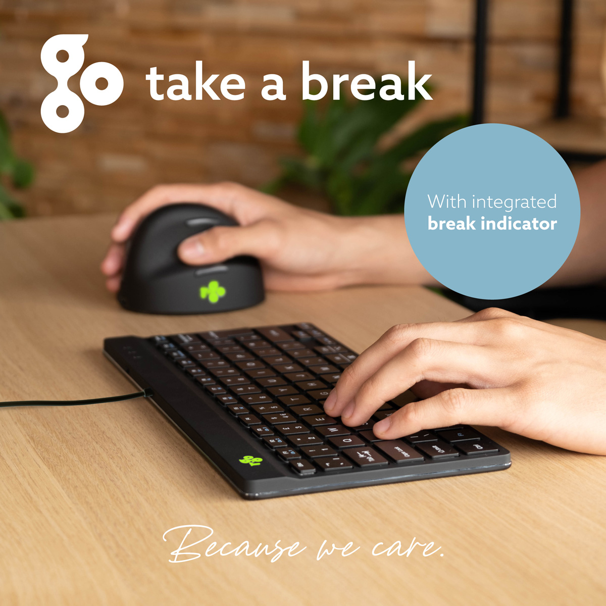 R-Go Tools Ergonomic keyboard R-Go Compact Break, compact keyboard with break software, QWERTY (IT), wired, black – image 7