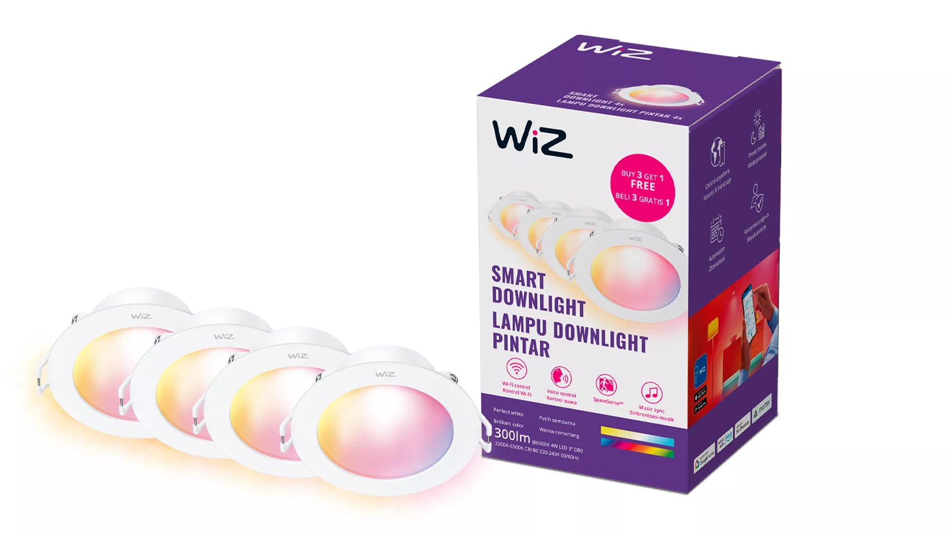 WiZ 8720169078505 smart lighting Smart lighting spot Wi-Fi/Bluetooth – image 8