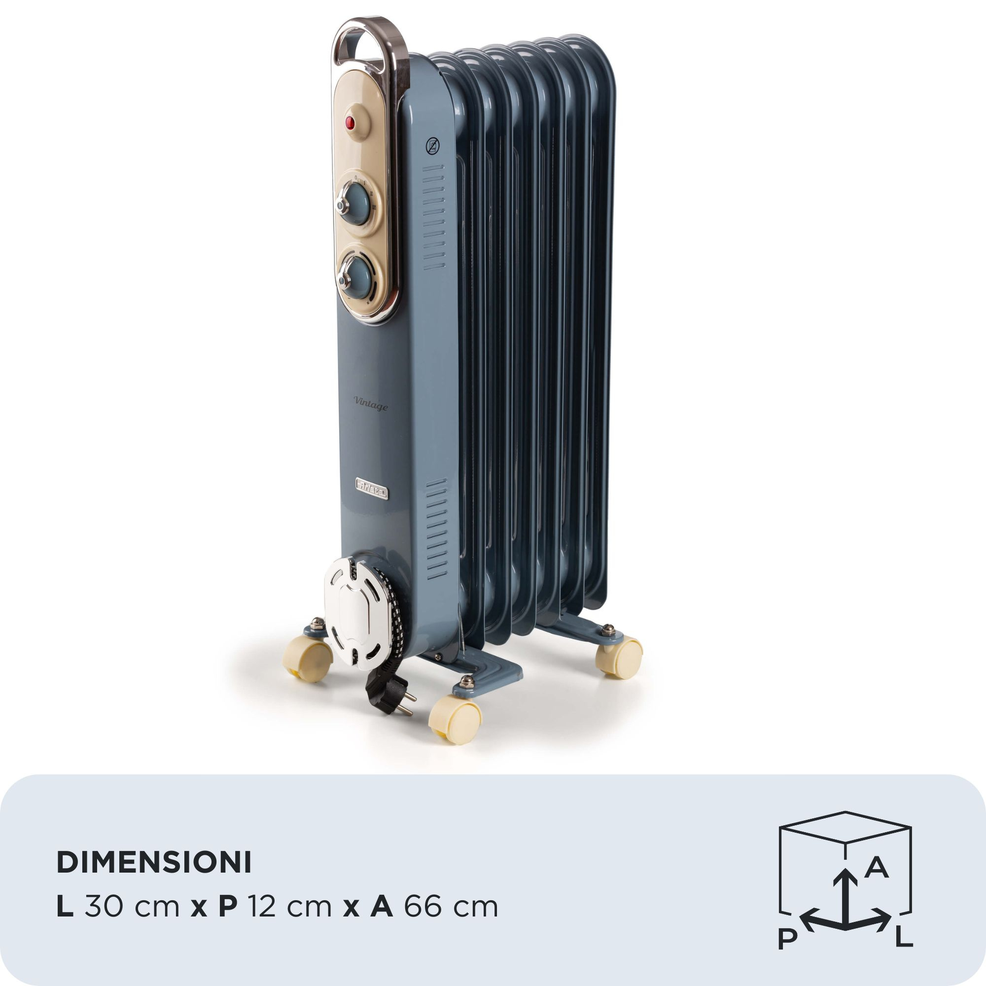 Ariete Vintage Line 00B825005AREG electric space heater Indoor Light Blue – image 2