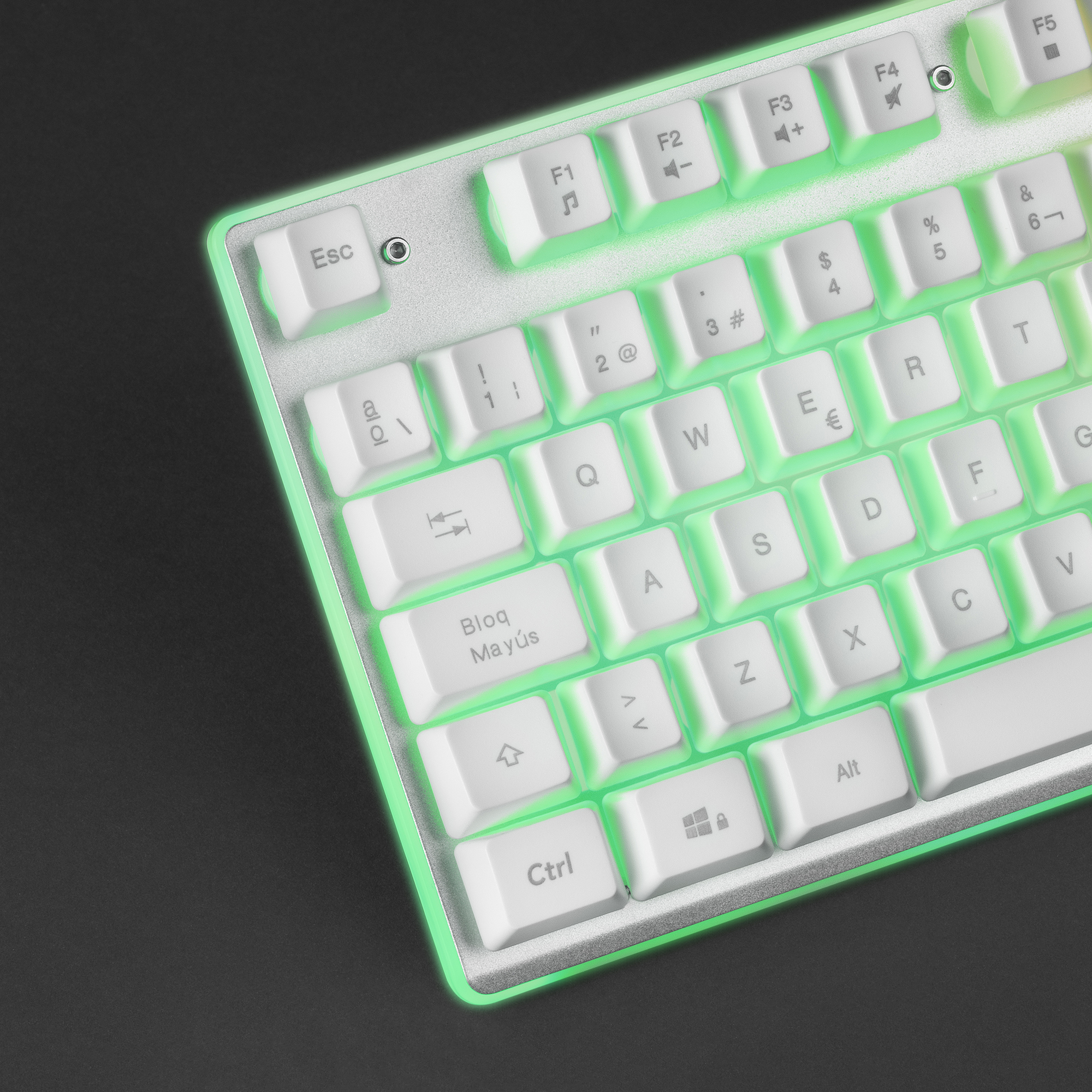 Mars Gaming MK220W White, Gaming Keyboard H-Mech, FRGB Rainbow and Halo, Antighosting, Spanish Language – image 2