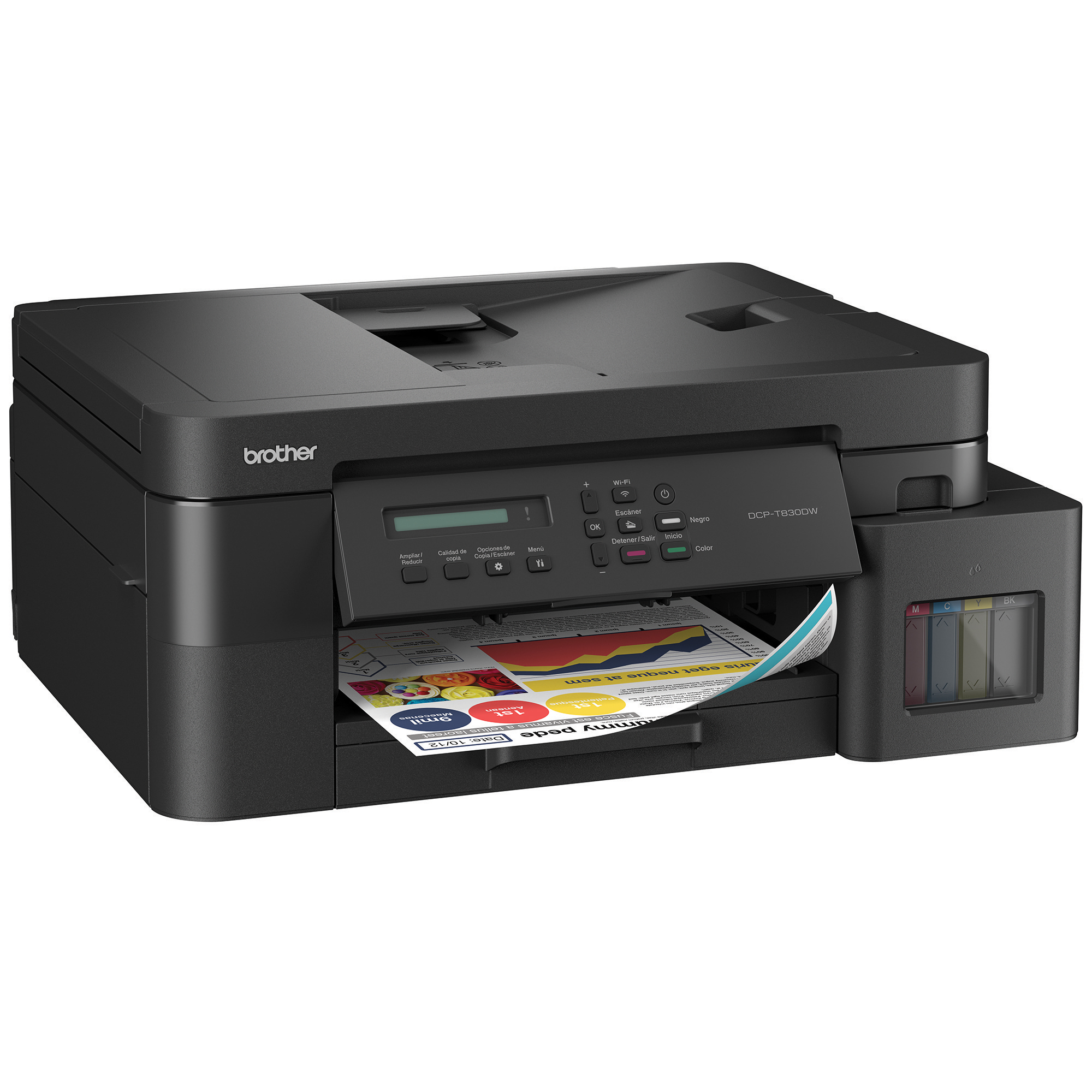 Multifuncional Brother DCP-T830DW - 30ppm Negro - 26ppm Color - Tinta Continua - Wi-Fi - USB - Dúplex - DCPT830DW Multifuncional Brother DCP-T830DW - 30ppm Negro - 26ppm Color - Tinta Continua - Wi-Fi - USB - Dúplex - DCPT830DW