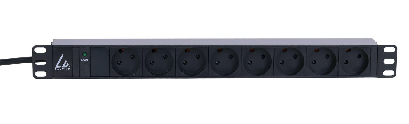 Lanview LVR261870D power distribution unit (PDU) 8 AC outlet(s) 1U Black – image 1