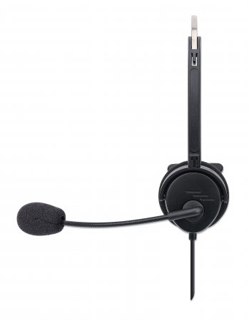 Manhattan Mono On-Ear Headset (USB), Microphone Boom (padded), Polybag Packaging, Adjustable Headband, In-Line Volume Control, Ear Cushion, USB-A for both sound – image 4