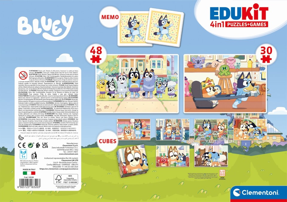 Clementoni Boîte de jeu 4 en 1 Bluey Edukit – image 6