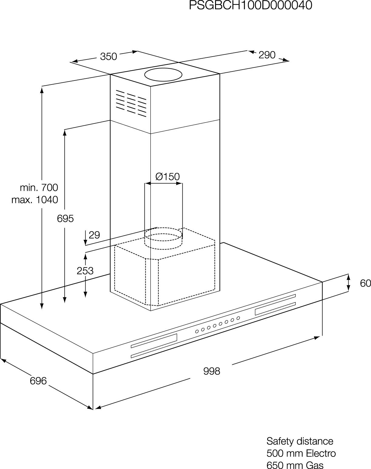 AEG X91384MI02 Island Stainless steel 860 m³/h – image 3