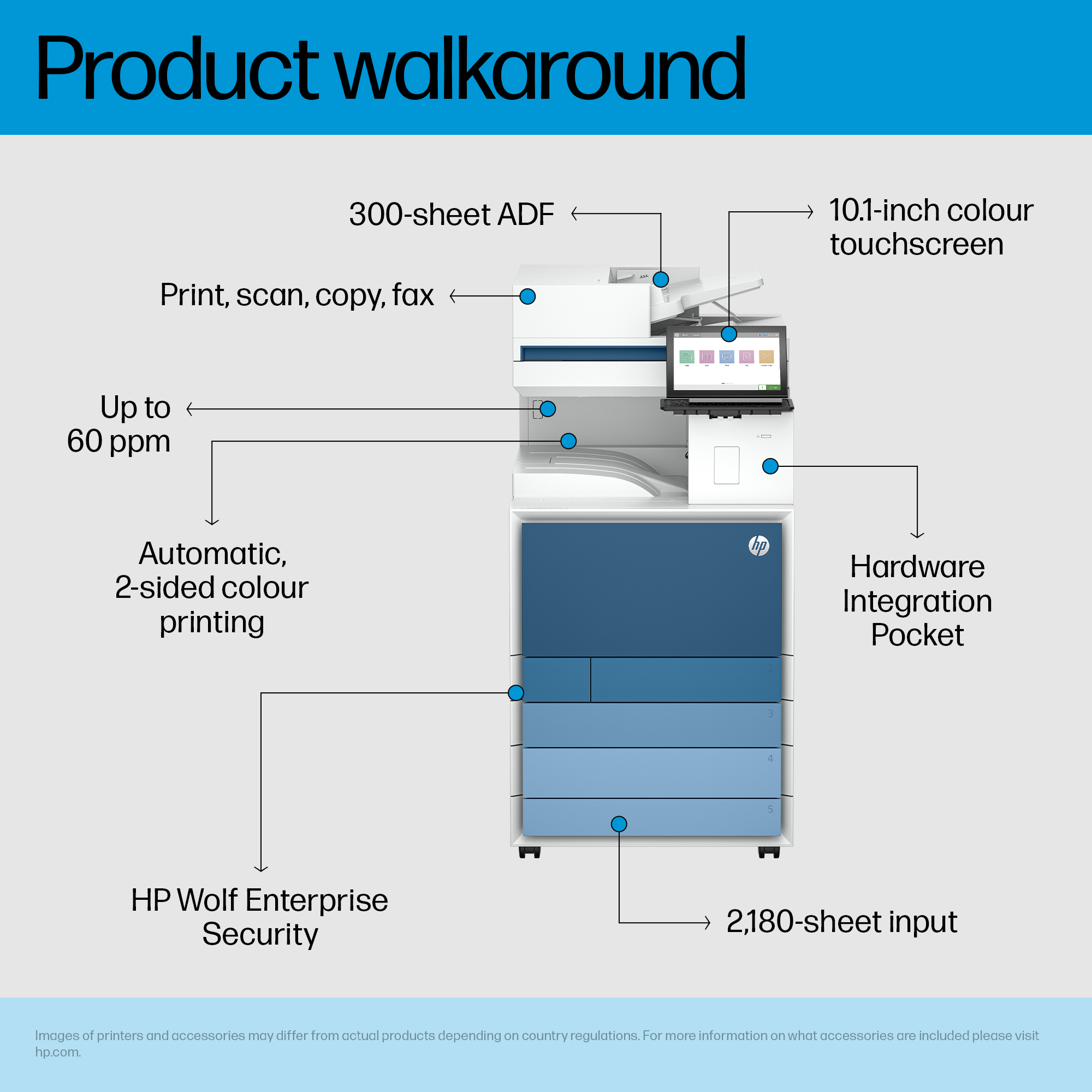 HP Clr LaserJet Ent Flw MFP 8801z Prntr – image 3