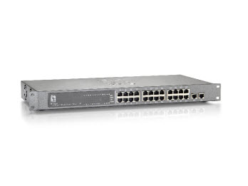 LevelOne 24 FE PoE-Plus + 2 GE Combo SFP Switch, 240W – image 1