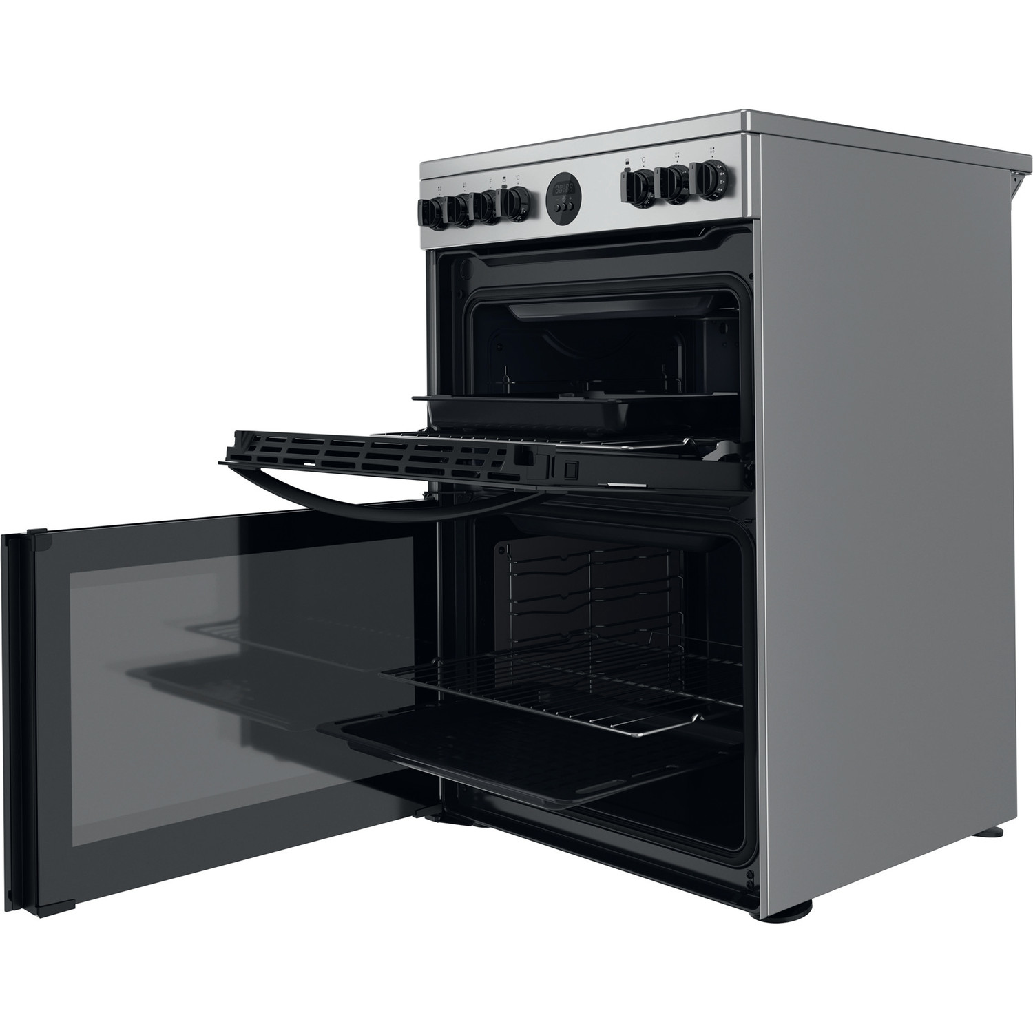 Indesit ID67V9HCX/UK cooker Freestanding cooker Electric Ceramic hob Silver – image 4