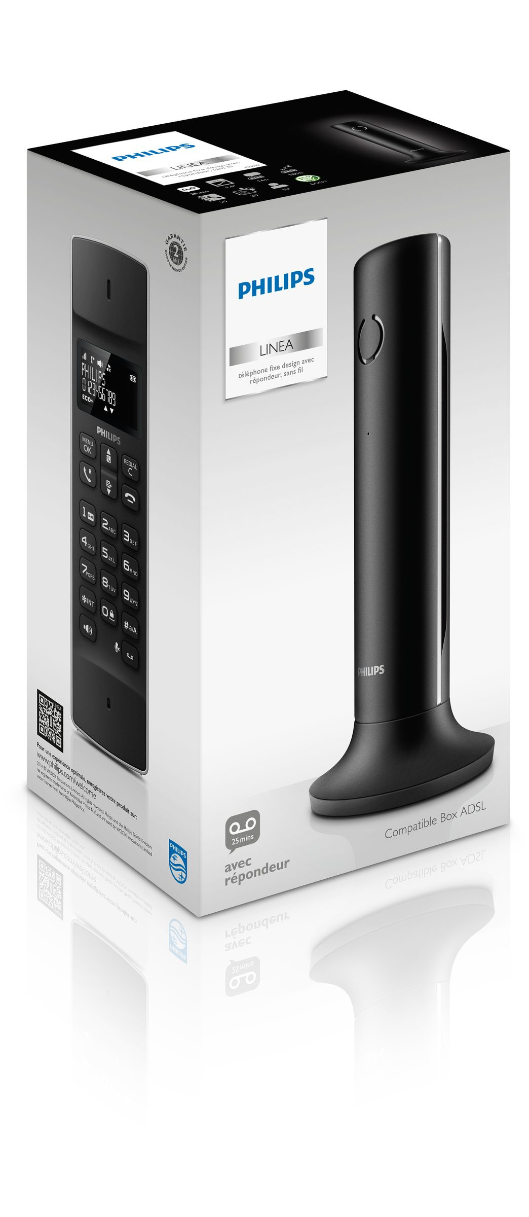 Philips Linea M3351B/FR telephone DECT telephone Caller ID Black – image 2