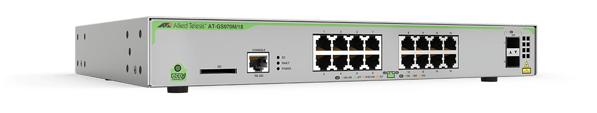 Allied Telesis AT-GS970M/18 network switch Managed L3 Gigabit Ethernet (10/100/1000) 1U Grey
