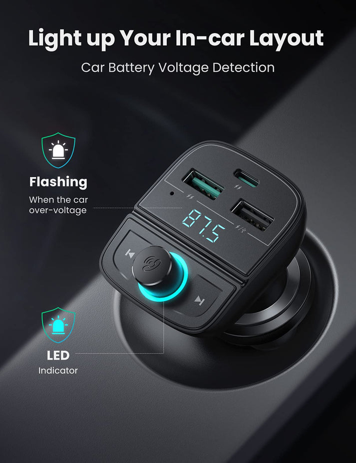 Ugreen [AI generated title] Biloplader / FM-Sender Med Bluetooth 5.0 3 Usb Porte – image 7