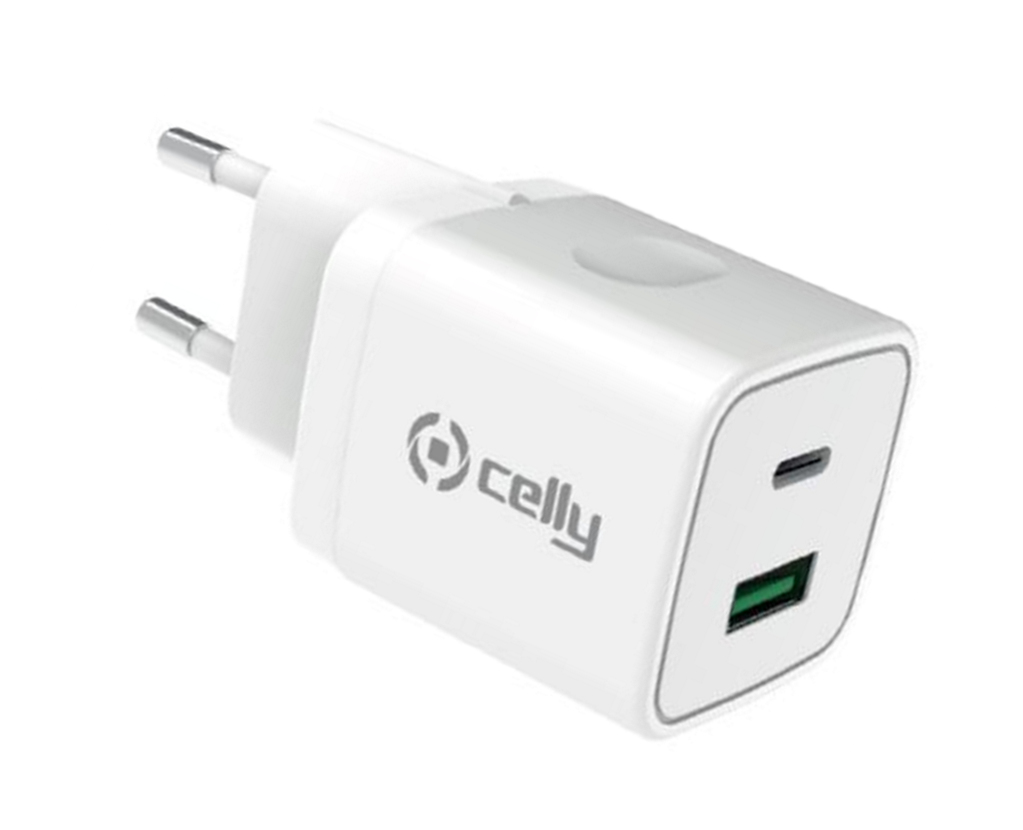 Celly PCTC2USBUSBC20W mobile device charger Smartphone White AC Indoor