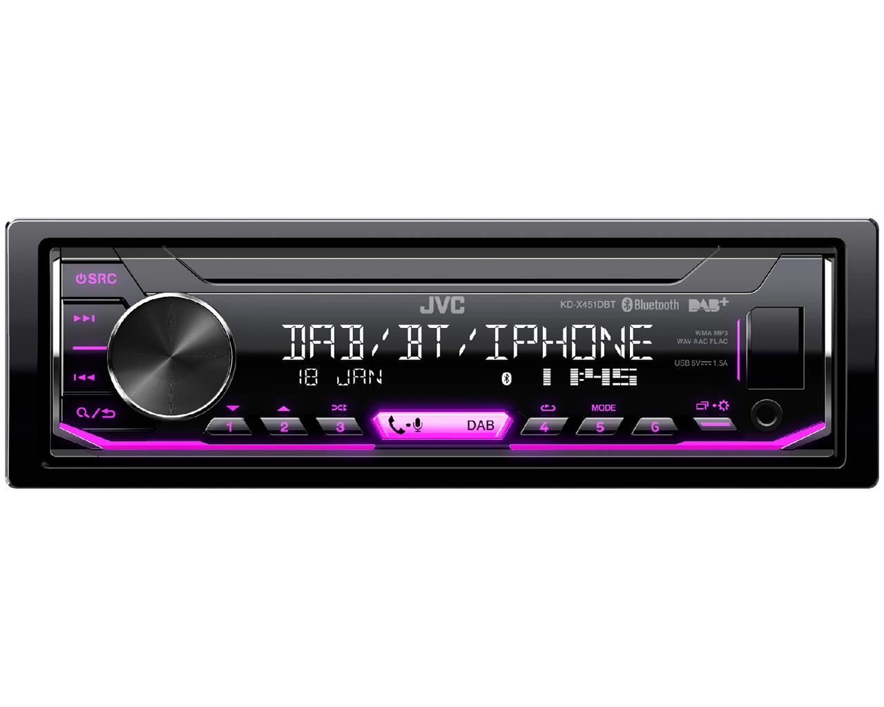 JVC KD-PX451DBT car media receiver Black – image 1