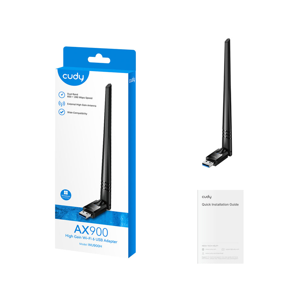 Cudy AX900 High Gain Wi-Fi 6 Bluetooth 5.4 USB Adapter, WU900H 1.0 – image 2