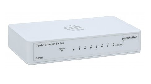 Manhattan 8-Port Gigabit Ethernet Switch, Desktop Size, Plastic, IEEE 802.3az (Energy Efficient Ethernet), Three Year Warranty, Box – image 3