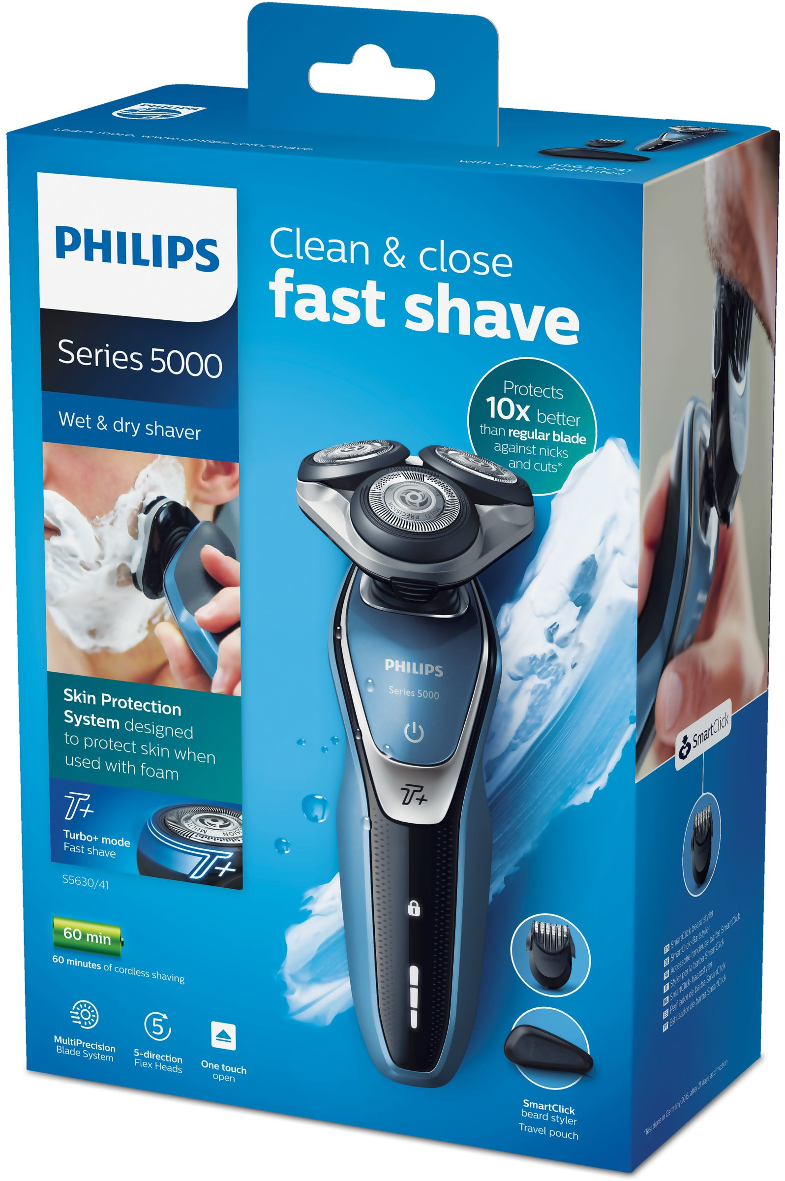 Philips SHAVER Series 5000 S5630/41 men's shaver Rotation shaver Trimmer Black, Blue, Silver – image 2