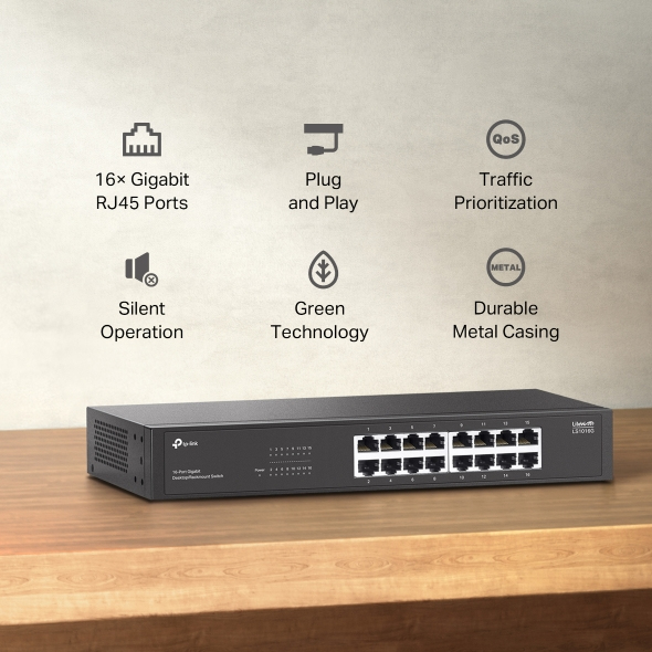 TP-Link LS1016G network switch Unmanaged Gigabit Ethernet (10/100/1000) Black – image 6