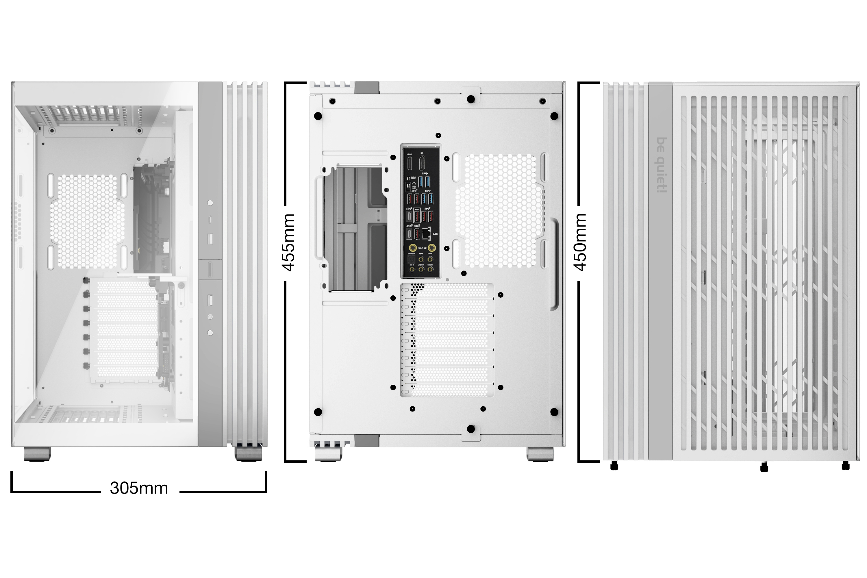 Gabinete Gamer be quiet! LIGHT BASE 600 DX White - Media Torre - ATX/M-ATX/Mini-ATX - Panel Lateral - Blanco - BGW66 Gabinete Gamer be quiet! LIGHT BASE 600 DX White - Media Torre - ATX/M-ATX/Mini-ATX - Panel Lateral - Blanco - BGW66