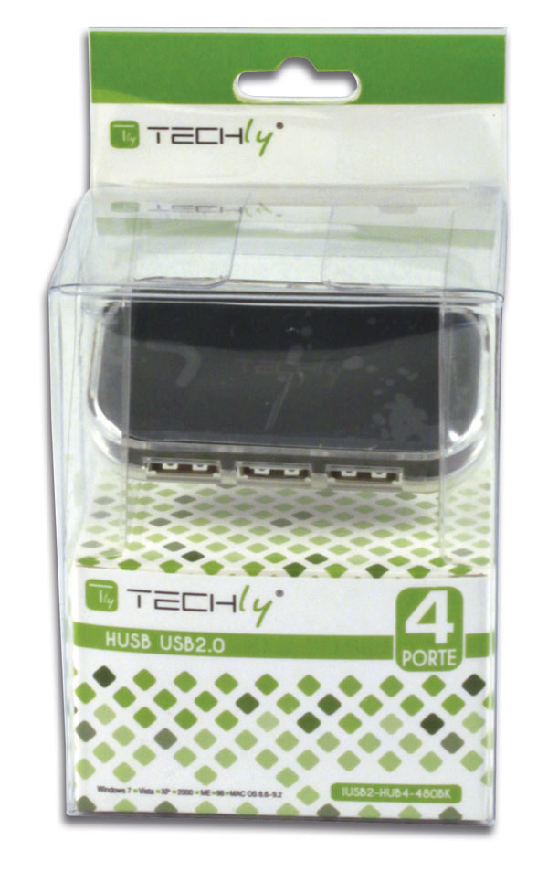Techly IUSB2-HUB4-480BK interface hub 480 Mbit/s Black – image 2