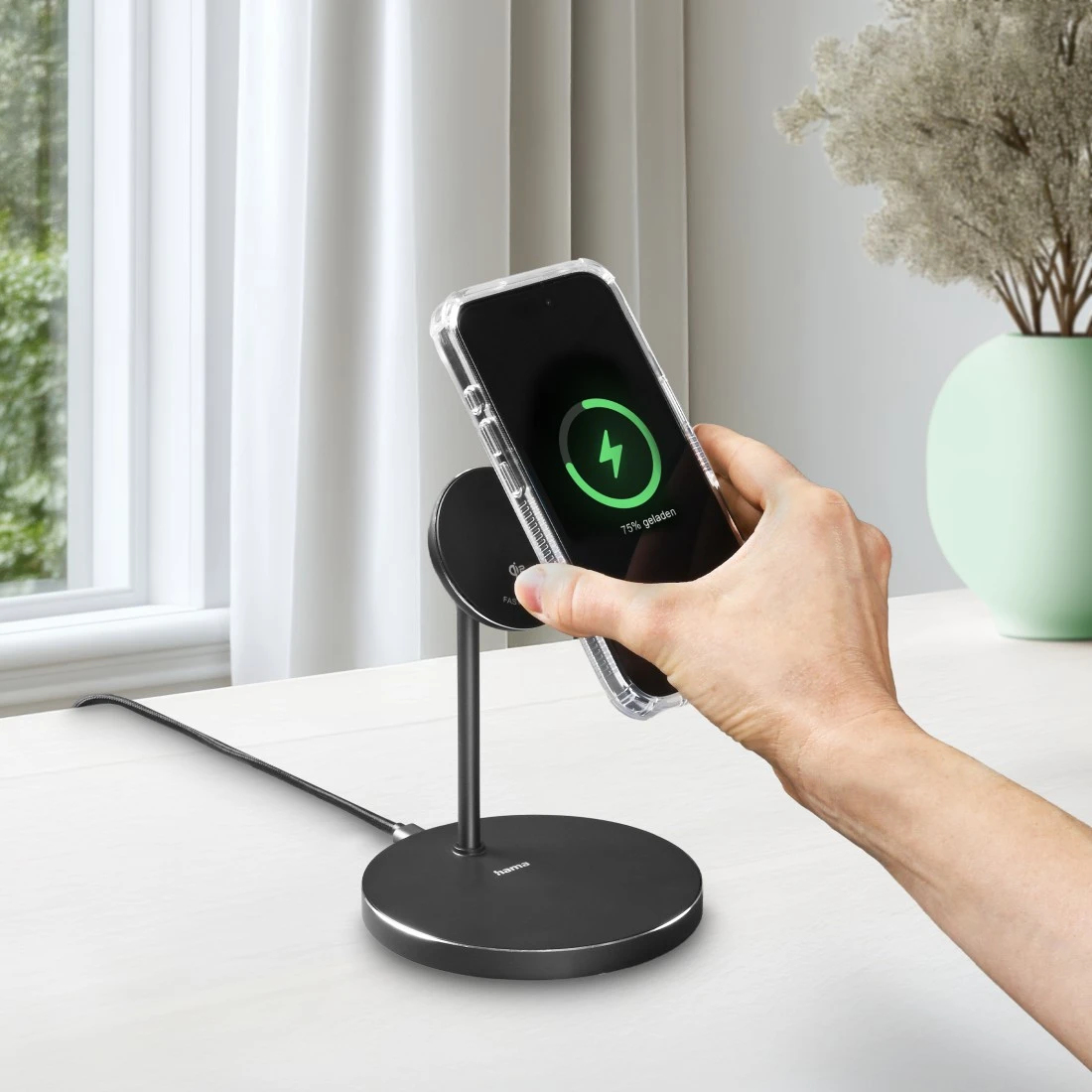 Hama 00201737 mobile device charger Headphones, Smartphone Black USB Wireless charging Fast charging Indoor – image 8