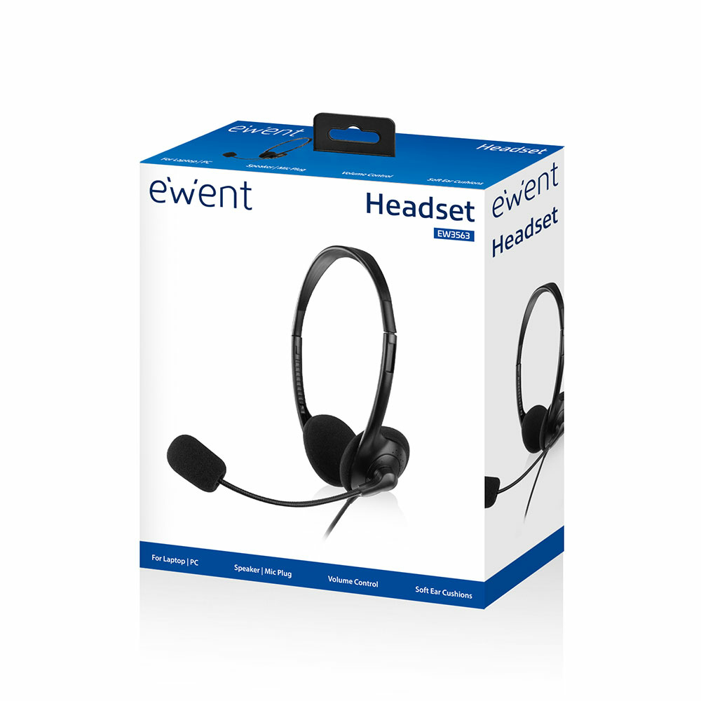 Ewent EW3563 headphones/headset Wired Head-band Calls/Music Black – image 5