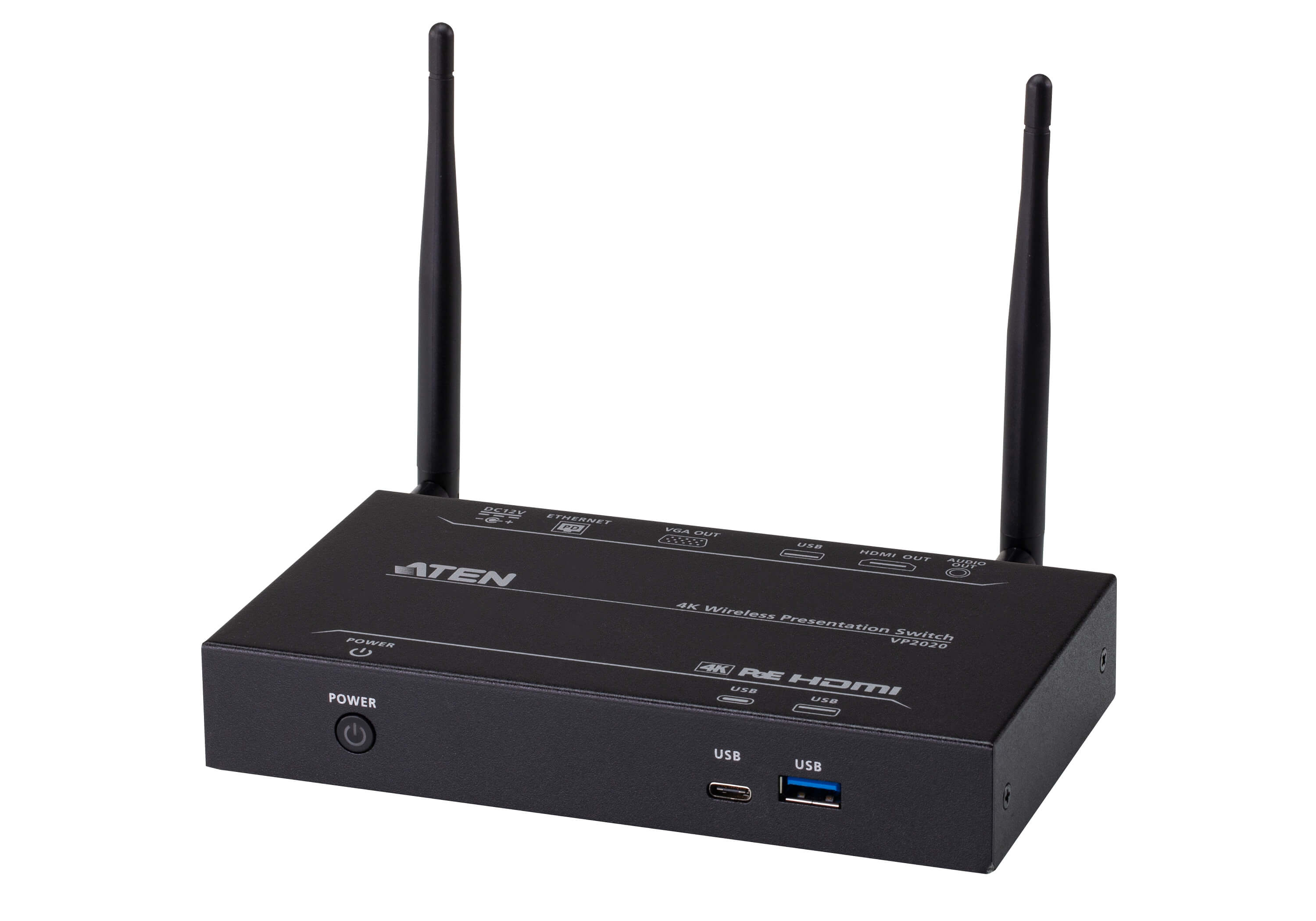 ATEN VP2020 - Video/audio switch - 4K, presentation, wireless - 1 x HDMI + 1 x VGA - desktop - PoE
