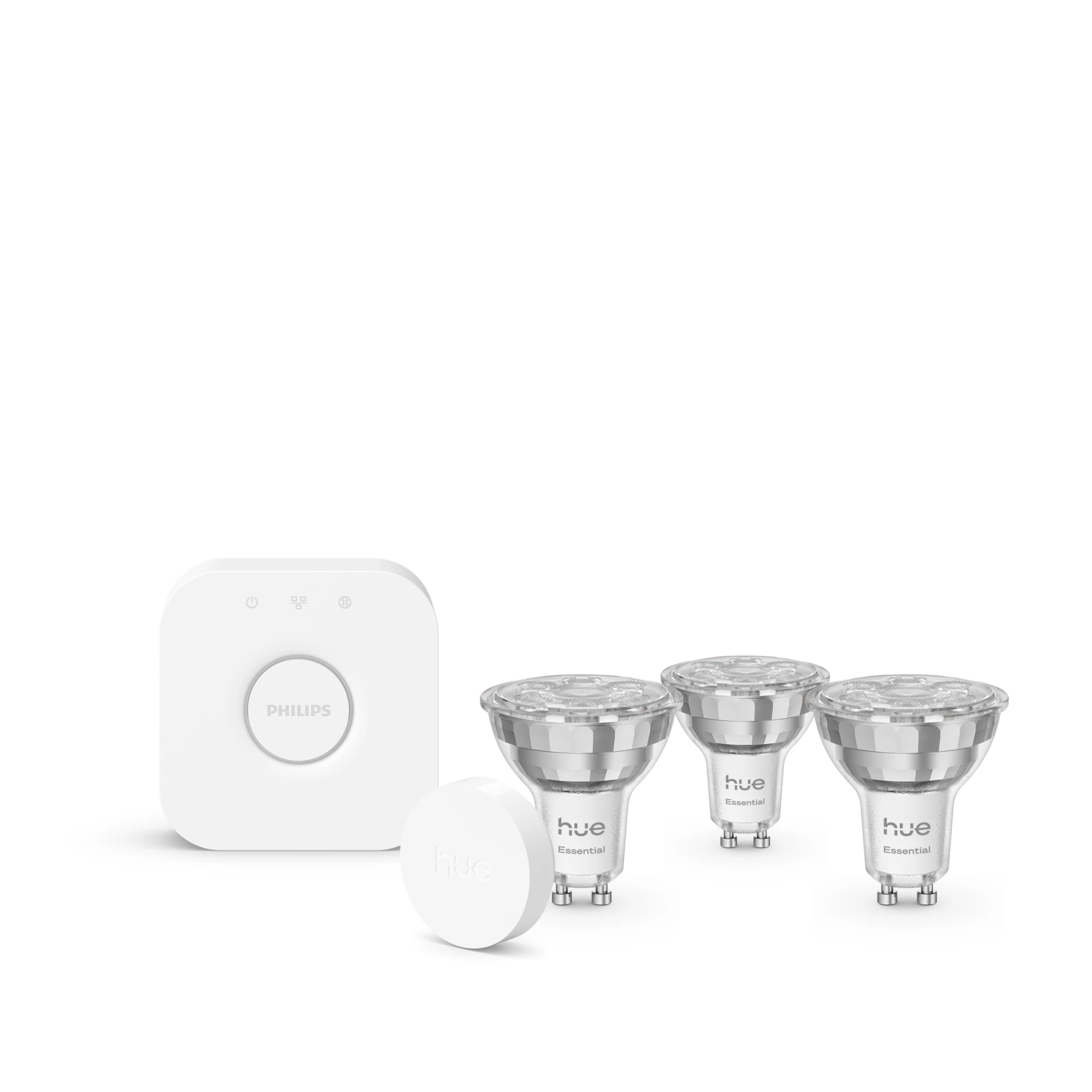 Philips by Signify Philips Hue White and colour ambience Essential starter kit: 3 GU10 smart bulbs (345 lm) + smart button – image 2