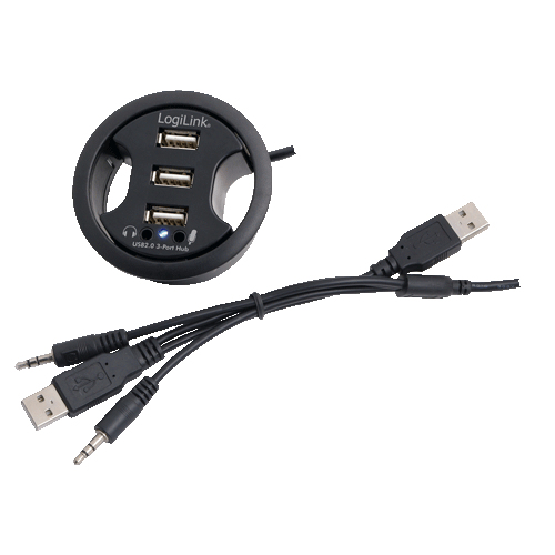 LogiLink UA0157 interface hub 480 Mbit/s Black