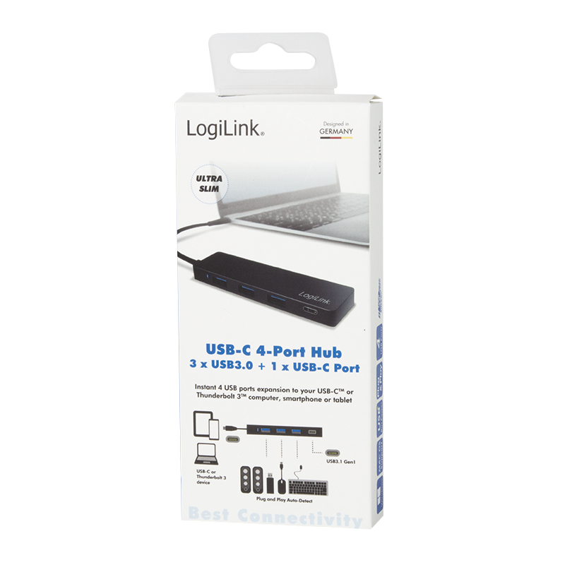 LogiLink UA0311 interface hub USB 3.2 Gen 1 (3.1 Gen 1) Type-C 5000 Mbit/s Black – image 4