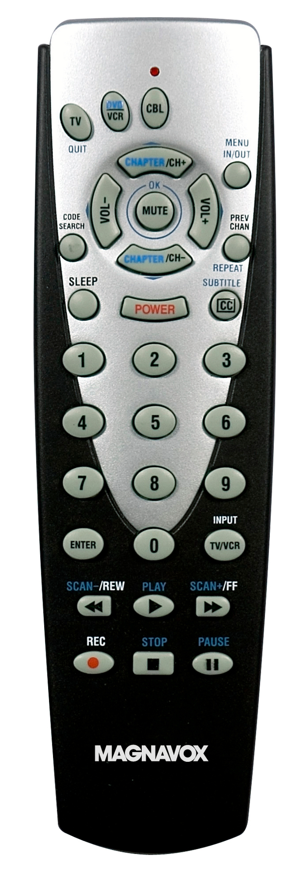 Magnavox MRU1301/17 remote control IR Wireless DVD/Blu-ray, TV Press buttons