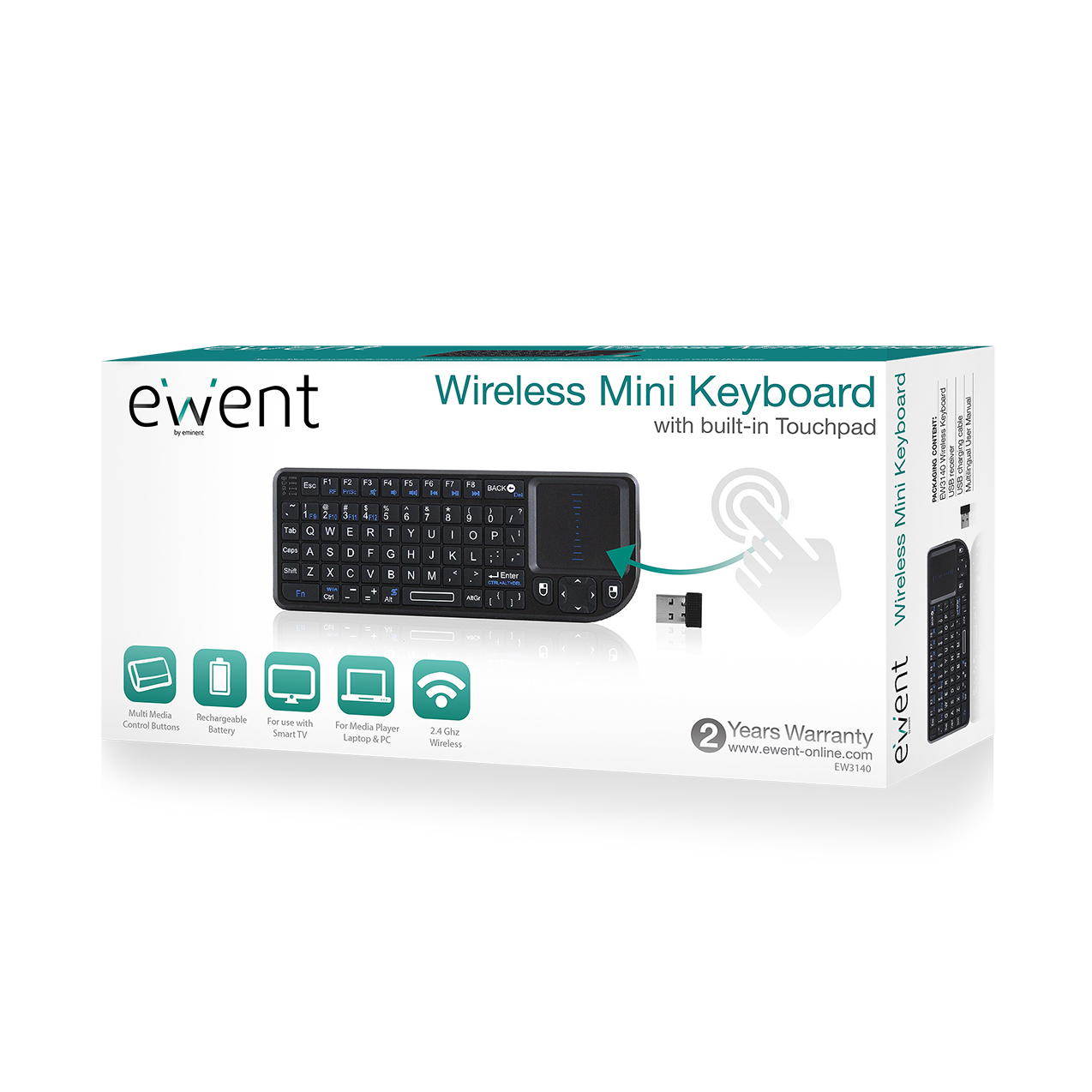 Ewent EW3140 mobile device keyboard QWERTY English USB Black – image 2