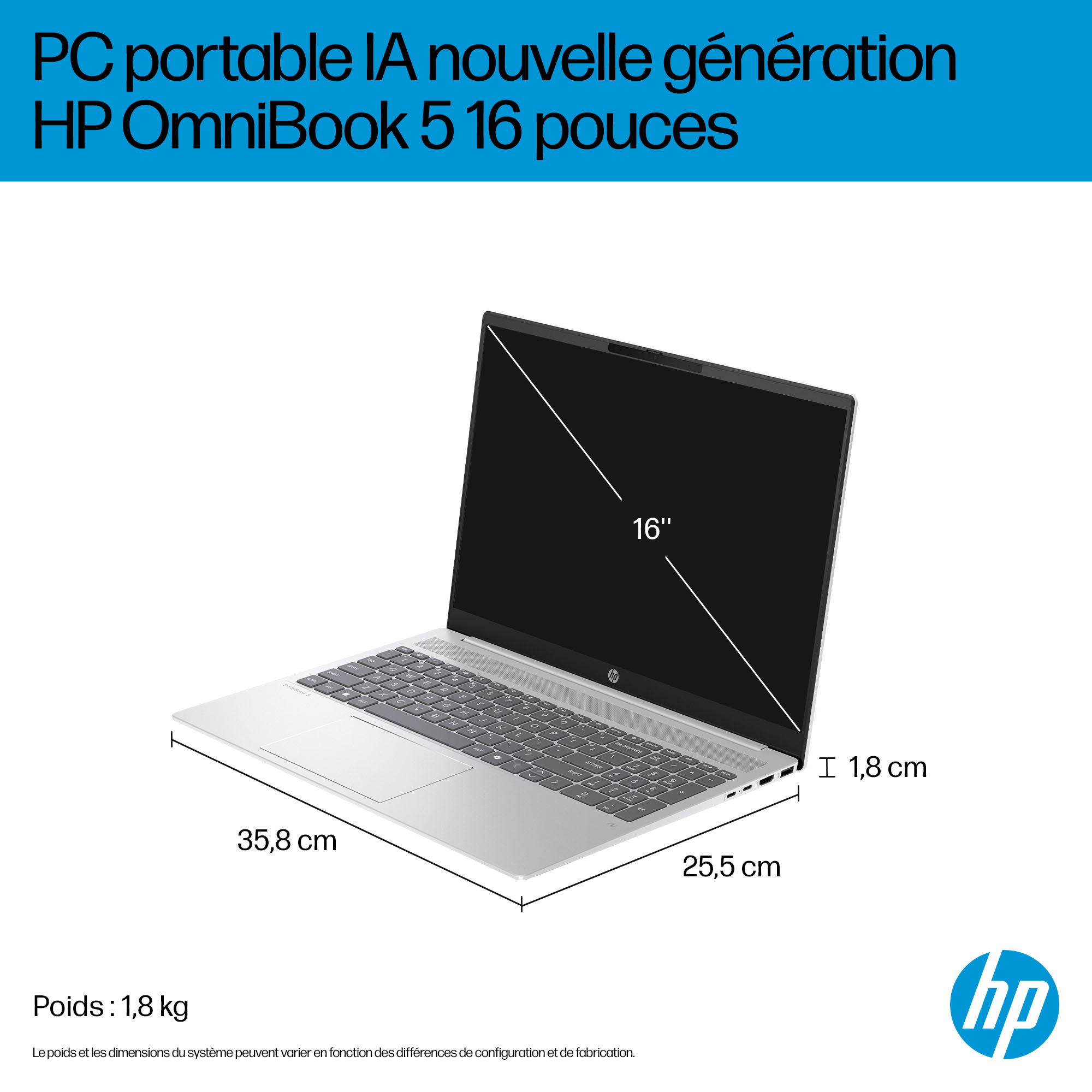 HP OmniBook 5 NGAI 16-ag1009nb Copilot+ PC AMD Ryzen™ AI 5 340 Laptop – image 7