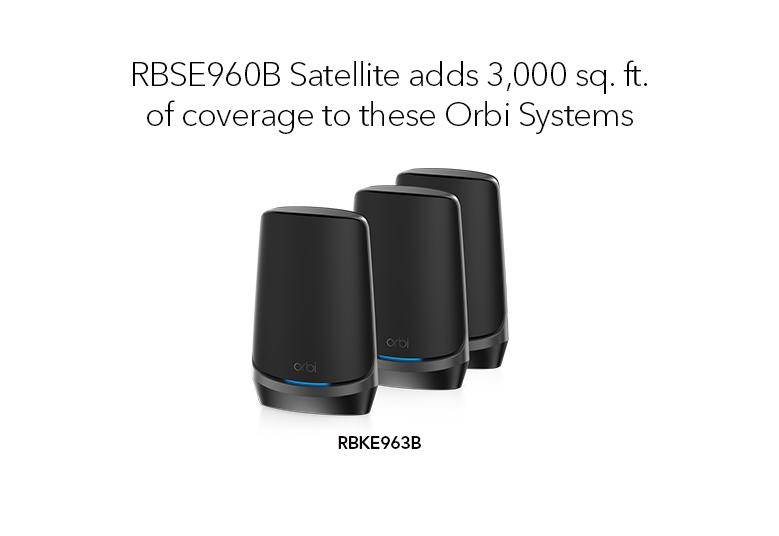 NETGEAR Orbi Quad-band WiFi 6E Mesh Add-on Satellite, 10.8Gbps – Black Edition – image 2