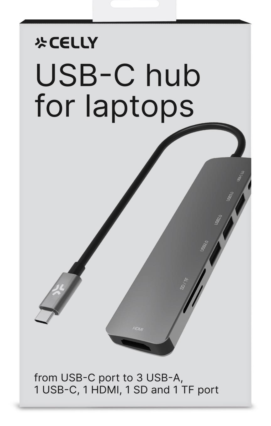 Celly PROHUB7IN1 Wired USB 3.2 Gen 1 (3.1 Gen 1) Type-C Grey – image 3
